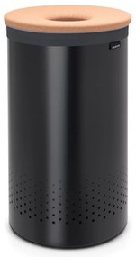 Cos de rufe Brabantia 1000826, 60 L, Capac din pluta, Umplere fara deschidere, Gauri ventilatie, Negru