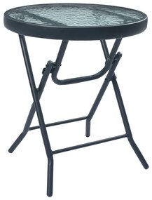 Set mobilier tip bistro, gri taupe, 3 piese, otel