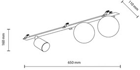 Spot încastrat VOX 2xG9/8W/230V + 1xGU10/10W negru