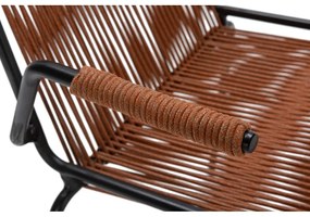 Scaune de dining teracotă cu cotiere/stivuibile 2 buc. din metal Emily – Marckeric