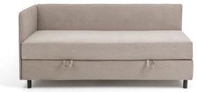 Pat taupe tapițat cu spațiu de depozitare cu saltea 90x200 cm Avela – Bonami Selection
