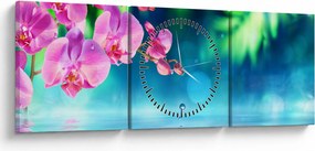 Tablou - Orhidee (cu ceas) (90x30 cm)