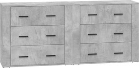 vidaXL Servante, 2 piese, gri beton, lemn prelucrat