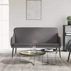351433 vidaXL Bancă, gri, 110x76x80 cm, piele ecologică