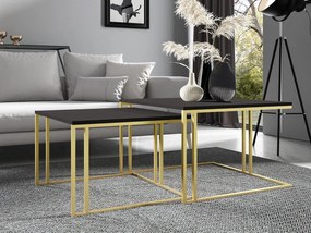Set 2 măsuțe cafea Froyd Gold (auriu + Negru molet) . 1105862