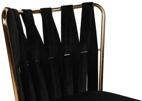 Set de scaune de sufragerie Kusakli Black andGold, 4 buc., 4 buc