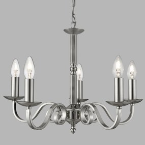 Lustra clasica suspendata design traditional Richmond 5L argintiu 1505-5SS SRT