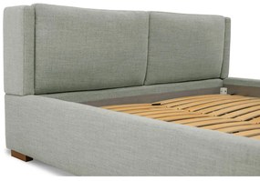 Pat matrimonial gri tapițat cu somieră 180x200 cm Dreamer – Scandic