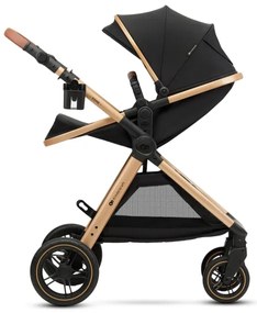 Cărucior de copii combinat 3 în 1 KINDERKRAFT ESME Pure black + scaun auto MINK PRO