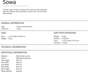 Scaun design modern Sowa alb SV-863952
