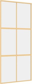 vidaXL Ușă glisantă, auriu, 90x205 cm, sticlă ESG mată și aluminiu
