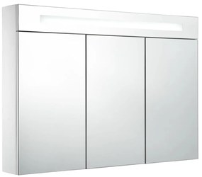 285121 vidaXL Dulap de baie cu oglindă și LED, 88 x 13 x 62 cm