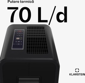 Klarstein DryFy Connect 70 dezumidificator, 70 l / zi, până la 140 m², control prin aplicație, mobil, rezervor de apă