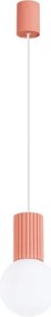 Lustră pe cablu Sollux SL.1754 HALO 1xG9/8W/230V d. 12 cm roz