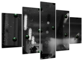 Tablou abstract - bilele verzi (150x105 cm)