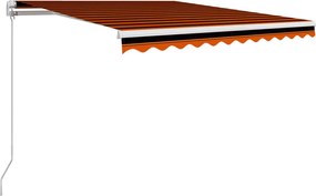 vidaXL Copertină retractabilă manual, portocaliu & maro, 350 x 250 cm