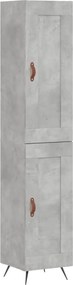 vidaXL Dulap înalt, gri beton, 34,5x34x180 cm, lemn prelucrat