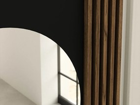 Masa de toaleta cu oglinda si sertar MEORATI 155x85cm, negru/dub artisan