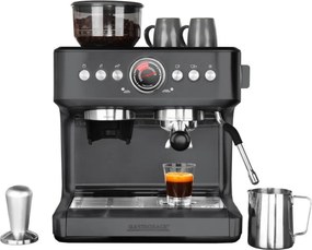 Espressor manual cu rasnita incorporata Gastroback Advanced Urban Duo 42627, 3000 W, 15 bar, 30 trepte macinare, Dual Thermoblock, Pre-brew, Manometru, Negru