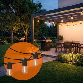 LED Stm ghirlandă decorativă solară 10xE27/3V USB 2400 mAh 10,62 m IP65 neagră + telecomandă