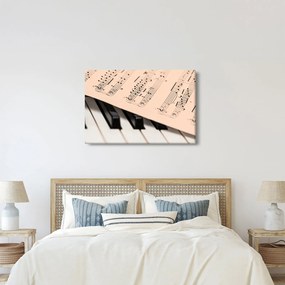 Tablou cu pian și notele muzicale (90x60 cm)