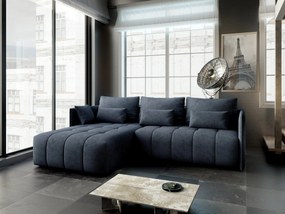 Colțar extensibil dumonde cu ladă de depozitare si sezut confortabil din spuma high-density, Malta Enjoy Antracit 235x185 cm