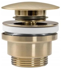 REA-A8585 - Ventil de scurgere CLICK-CLACK pentru lavoar, Ø 6,4 cm, auriu periat