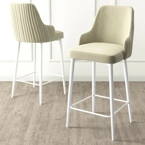 Set de scaune de bar Enox Cream and White, 6 buc.