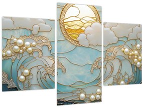 Tablou - Perle 3D în Ocean (90x60 cm)