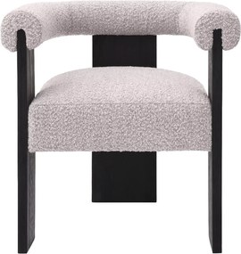 Scaun dining design LUX Percy boucle gri
