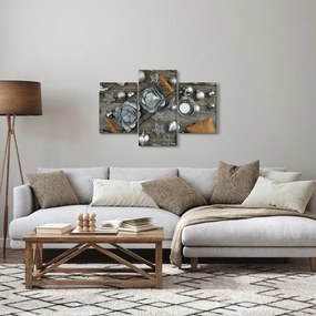 Tablou - decorațiuni argintii de Crăciun (90x60 cm)