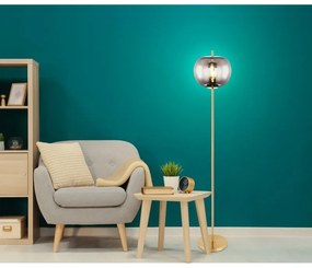 Lampadar, lampa de podea design modern Blacky I negru mat, alama