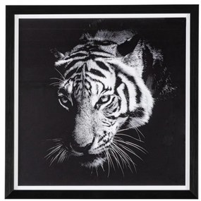 Tablou decorativ negru/alb din MDF si plastic, 43x3,2x43 cm, Dovada Tiger Bizzotto