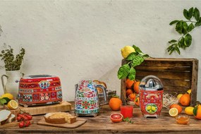 Cana electrica SMEG Dolce & Gabbana KLF03DGEU, 2400 W, 1,7 l, Baza rotativa la 360°, Finisaj lucios, Multicolor