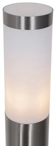 Lampă de stâlp exterioară modernă din oțel cu opalin 80 cm IP44 - Rox
