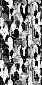 Tapet - Cactuși, alb-negru