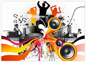 Tablou pe sticlă - Muzica (70x50 cm)