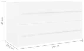 Dulap de chiuveta, alb, 90x38,5x48 cm, PAL Alb, fara oglinda, 1