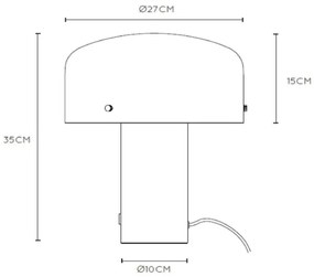 Lampă dimabilă de masă Lucide 05539/01/02 TIMON 1xE27/25W/230V d. 27 cm