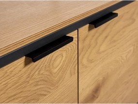 Bibliotecă în culoare naturală cu aspect de lemn de stejar 90x190x40 cm Cesura – Unique Furniture