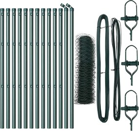 vidaXL Stâlp de gard. Verde 25 x 0,5 m (plasă de 50 mm) Oțel