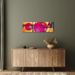 Tablou abstract cu simboluri istorice (cu ceas) (90x30 cm)