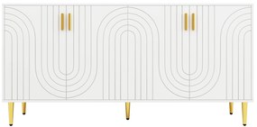 Comodă elegantă cu design unic cu valuri, Alb | Aosom Romania