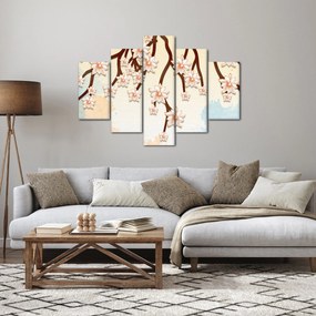 Tablou - Flori colorate pe ramuri (150x105 cm)