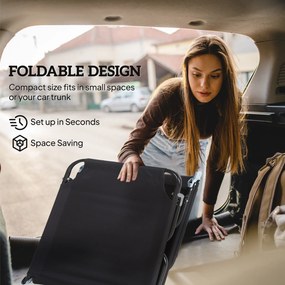 Outsunny Scaune de Piscina Sezlong Pliabile, Scaune de Bronzat in Aer Liber, cu Spatar Rabatabil, Cadru din Otel si Plasa