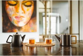 Ceainic gri cu filtru din oțel inoxidabil 1,1 l Duet Narvik – Bredemeijer