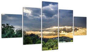 Tablou cu peisaj și raze de soare (125x70 cm), în 40 de alte dimensiuni noi