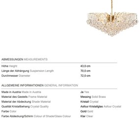 Candelabru cristal Asfour design lux KRISTALL KLASSISCH 10L gold/clear