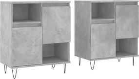 vidaXL Servante, 2 piese, gri beton, lemn prelucrat