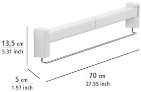 WENKO 3770013100 - Uscător de rufe BUTTERFLY 70 x 13,5 cm, argintiu/alb